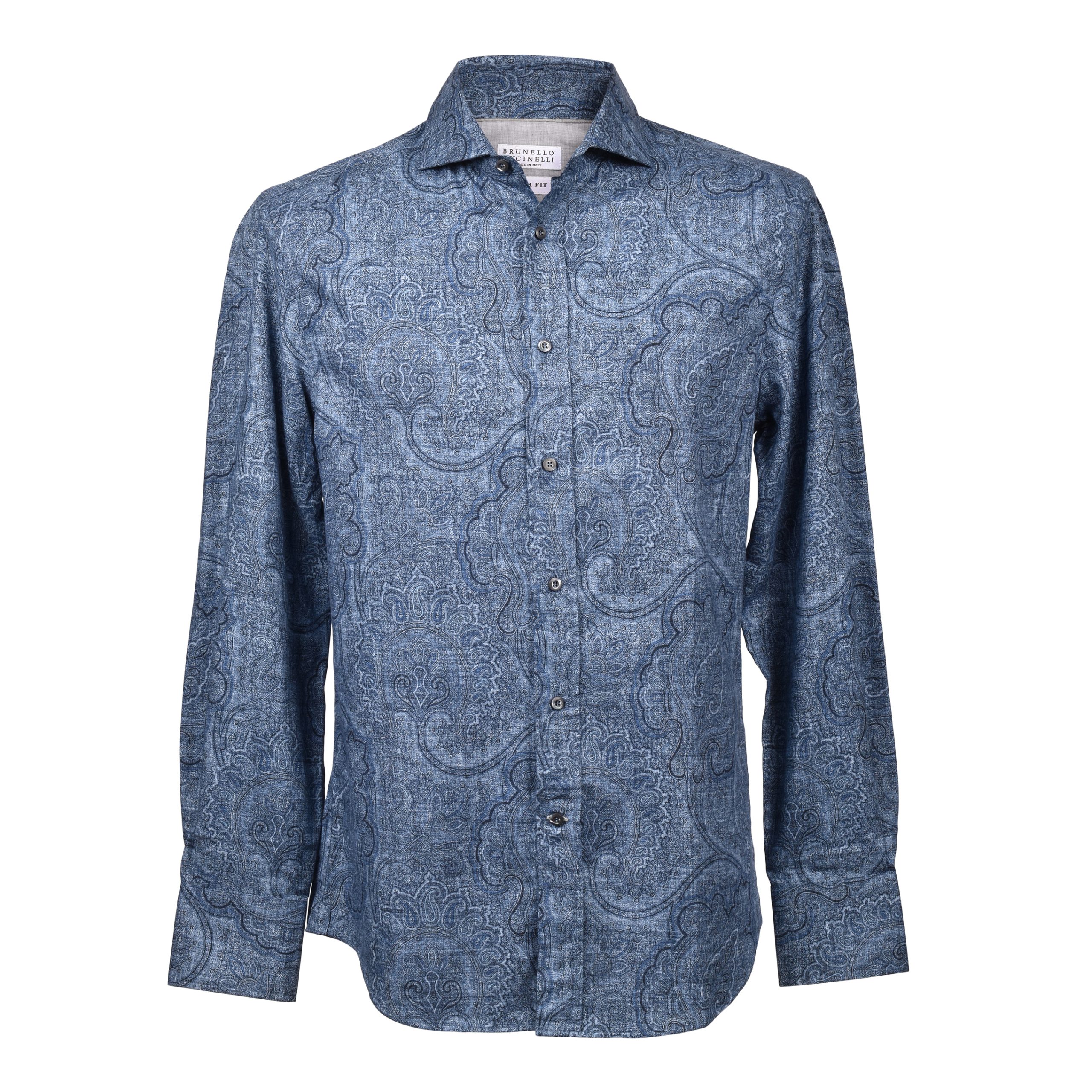 Blue Cotton Pattern Shirt