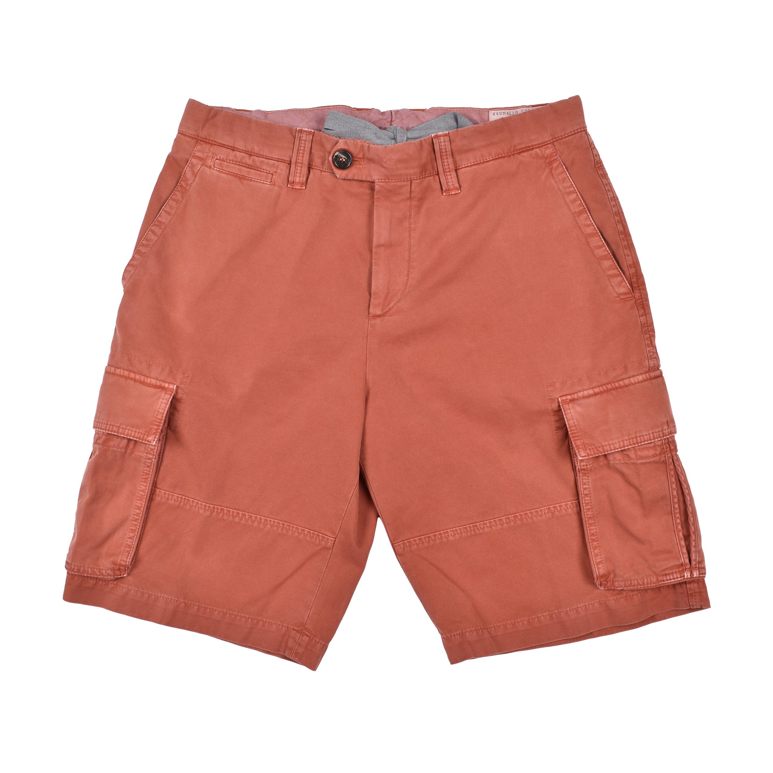 Orange Cotton Bermuda Shorts