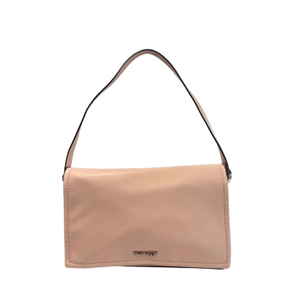 Pink Polyurethane Women Shoulder Bag
