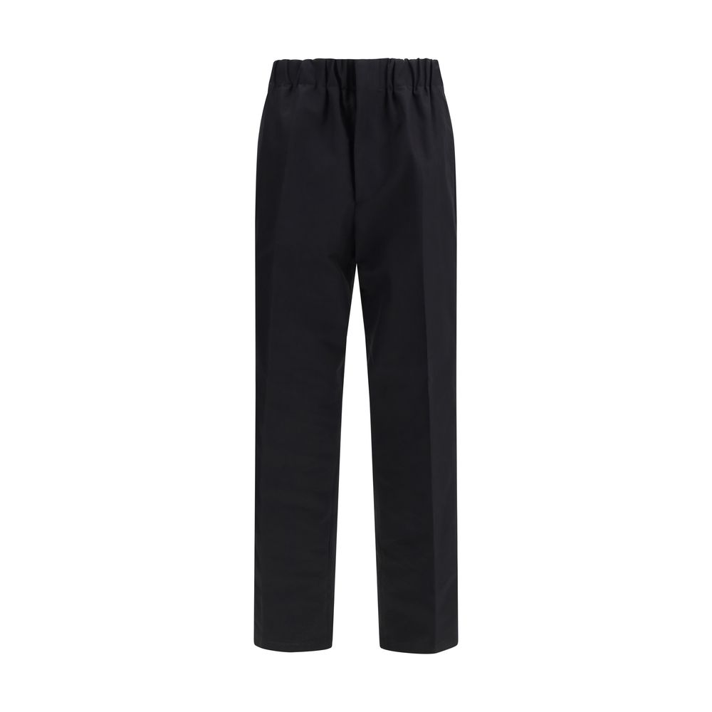 Black Cotton Casual Pants
