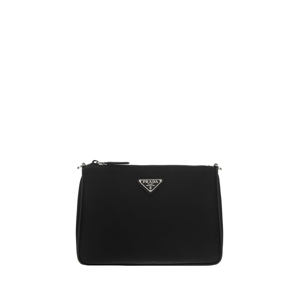 Black Recycled Polyamide Shoulder Bag