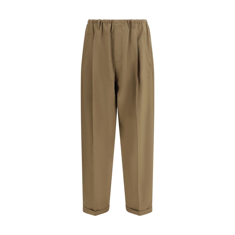 Beige Polyester Casual Pants