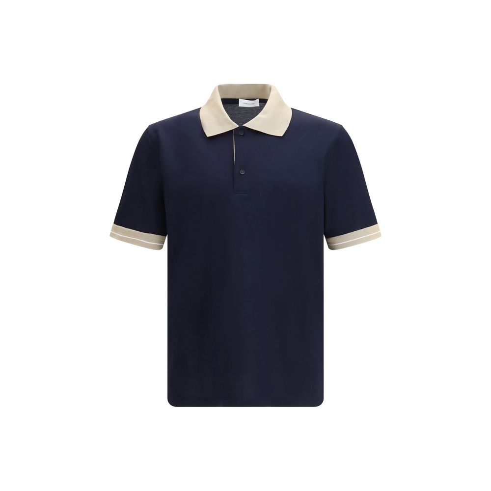 Blue Cotton Polo Shirt