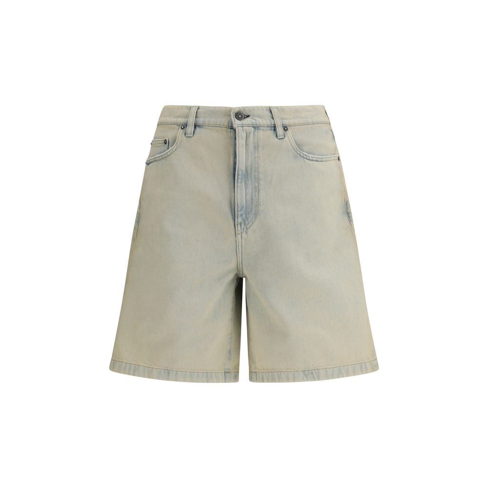 Blue Cotton Bermuda Shorts