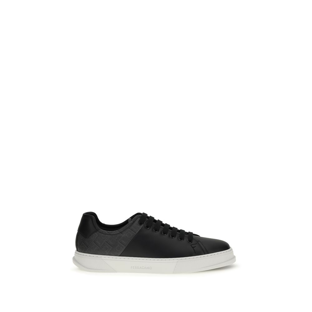 Black Calf Leather Bos Taurus Low Top Sneakers