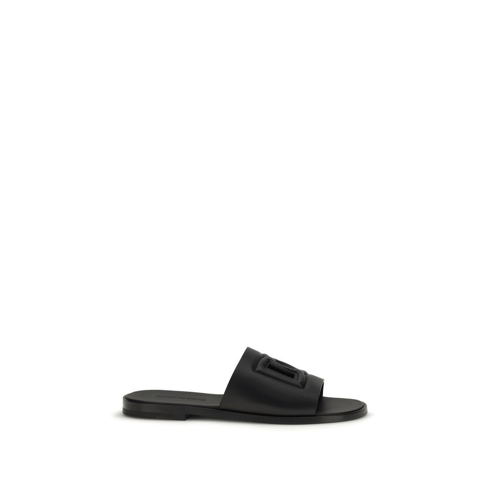 Black Calf Leather Bos Taurus Sandals
