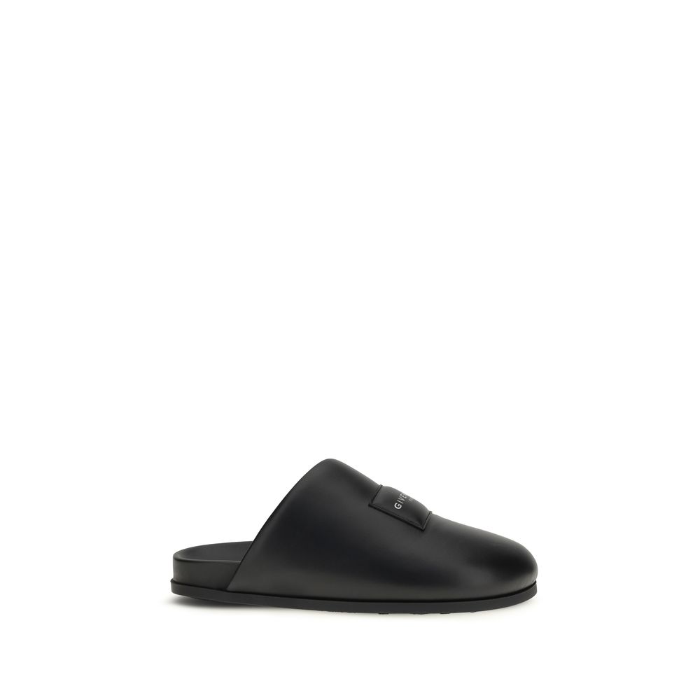 Black Calf Leather Bos Taurus Mules