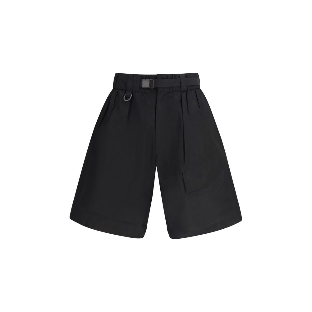 Black Cotton Bermuda Shorts