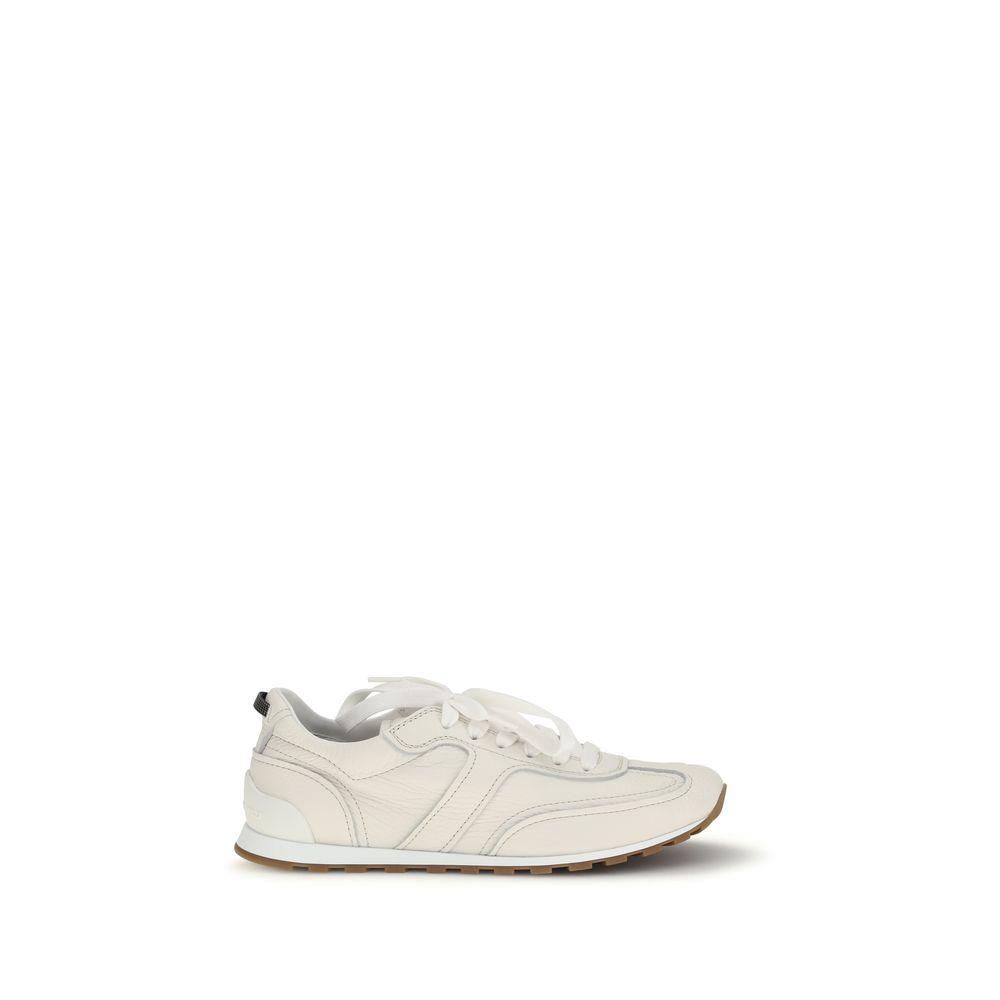 White Calf Leather Bos Taurus Low Top Sneakers