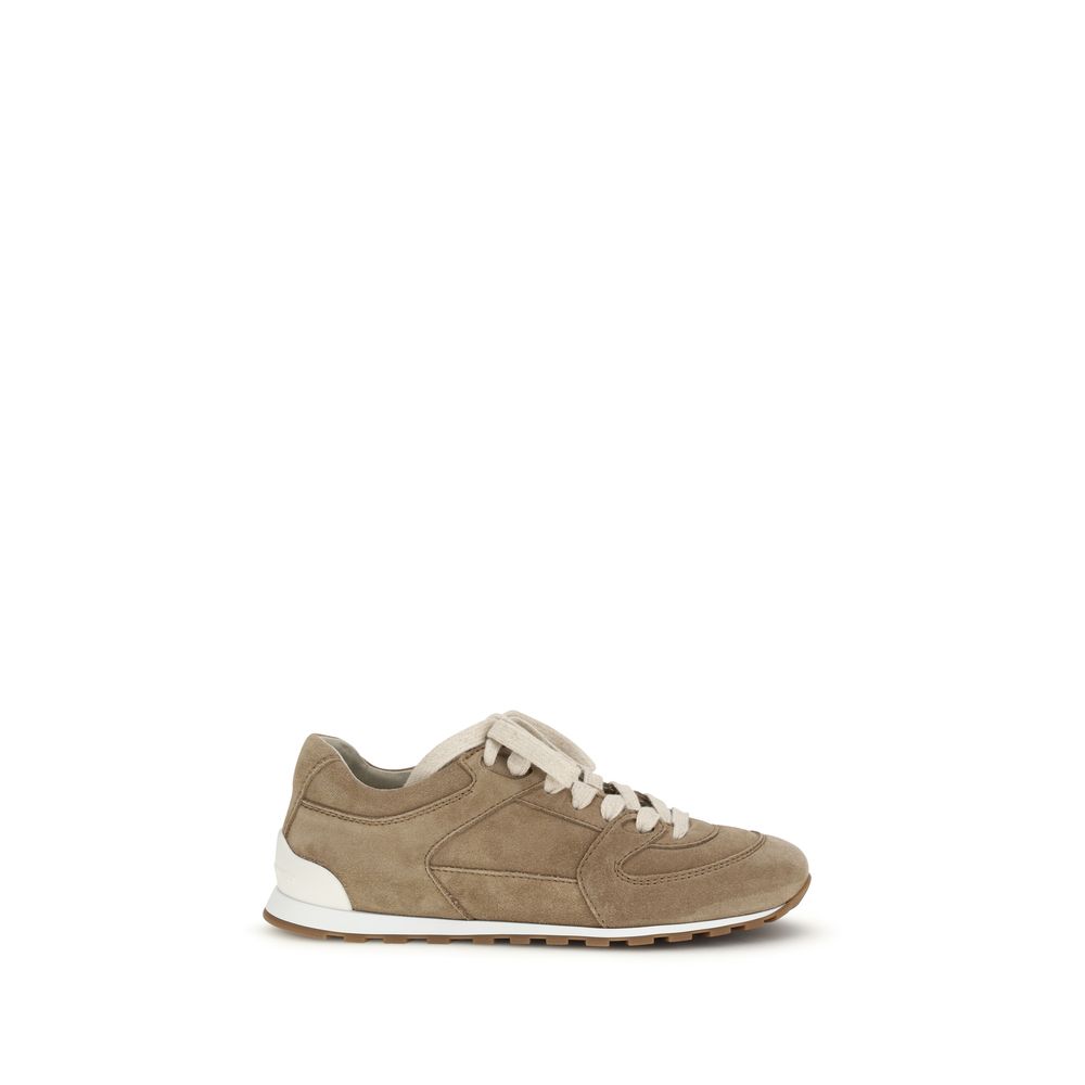 Beige Calf Leather Bos Taurus Low Top Sneakers
