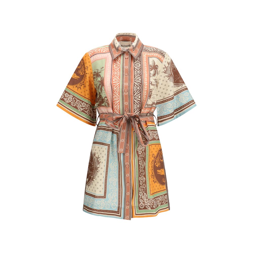 Multicolor Linen Casual Dress