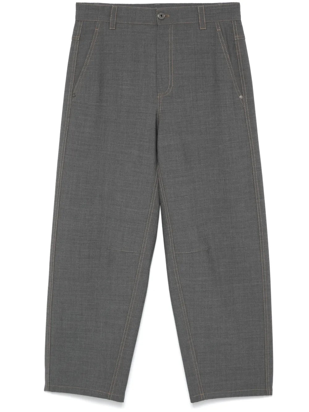 Gray Wool Casual Pants