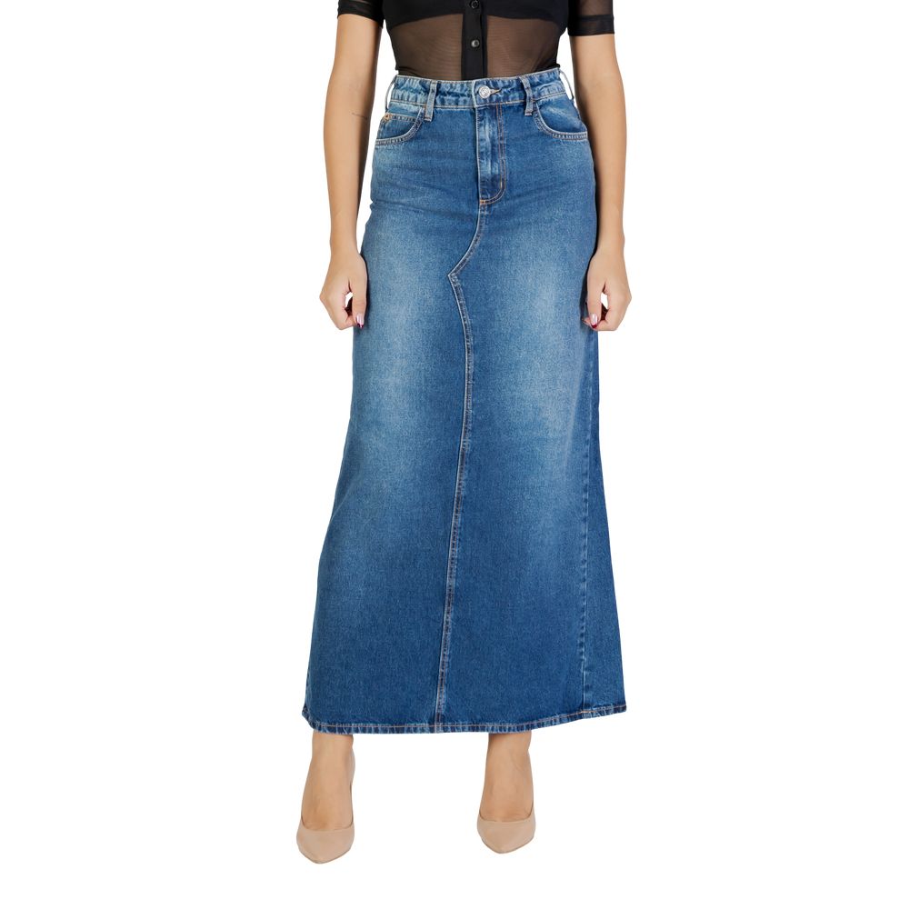 Blue Cotton Long Skirt