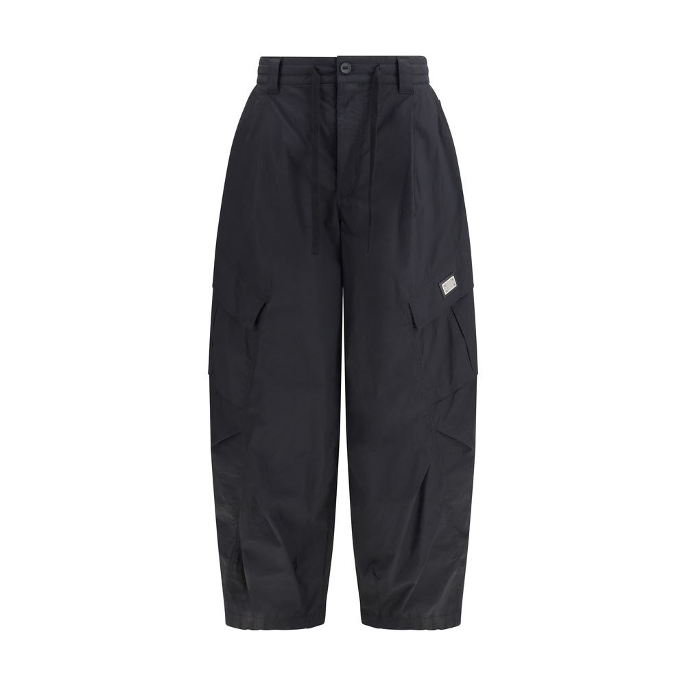 Black Cotton Cargo Pants