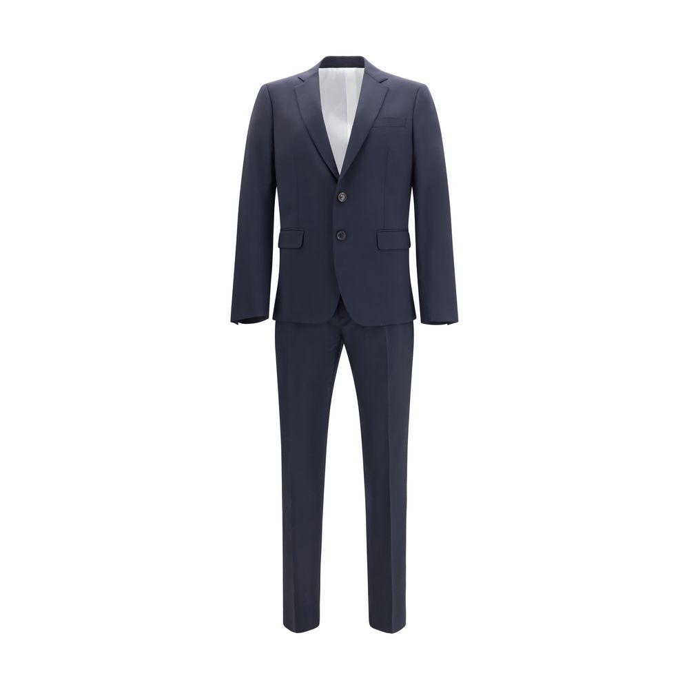 Blue Fleece Wool Two-Piece Suit