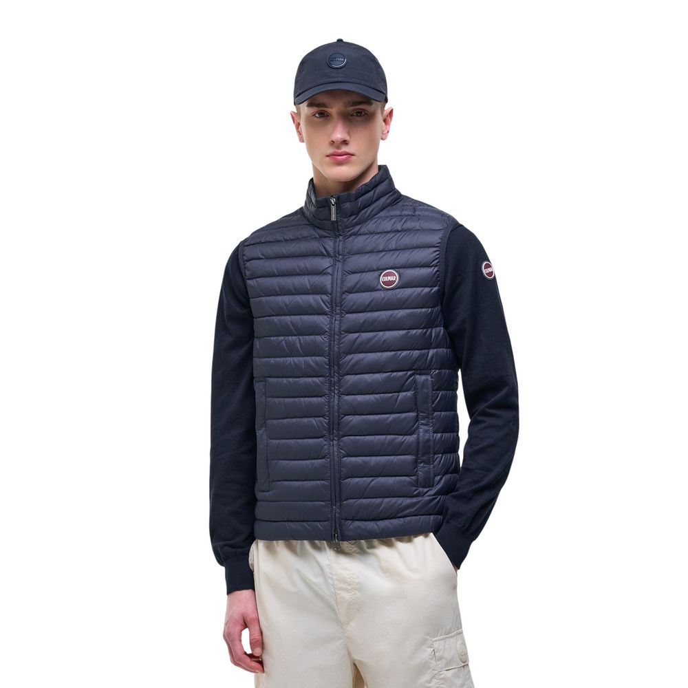 Blue Polyamide Sleeveless Jacket