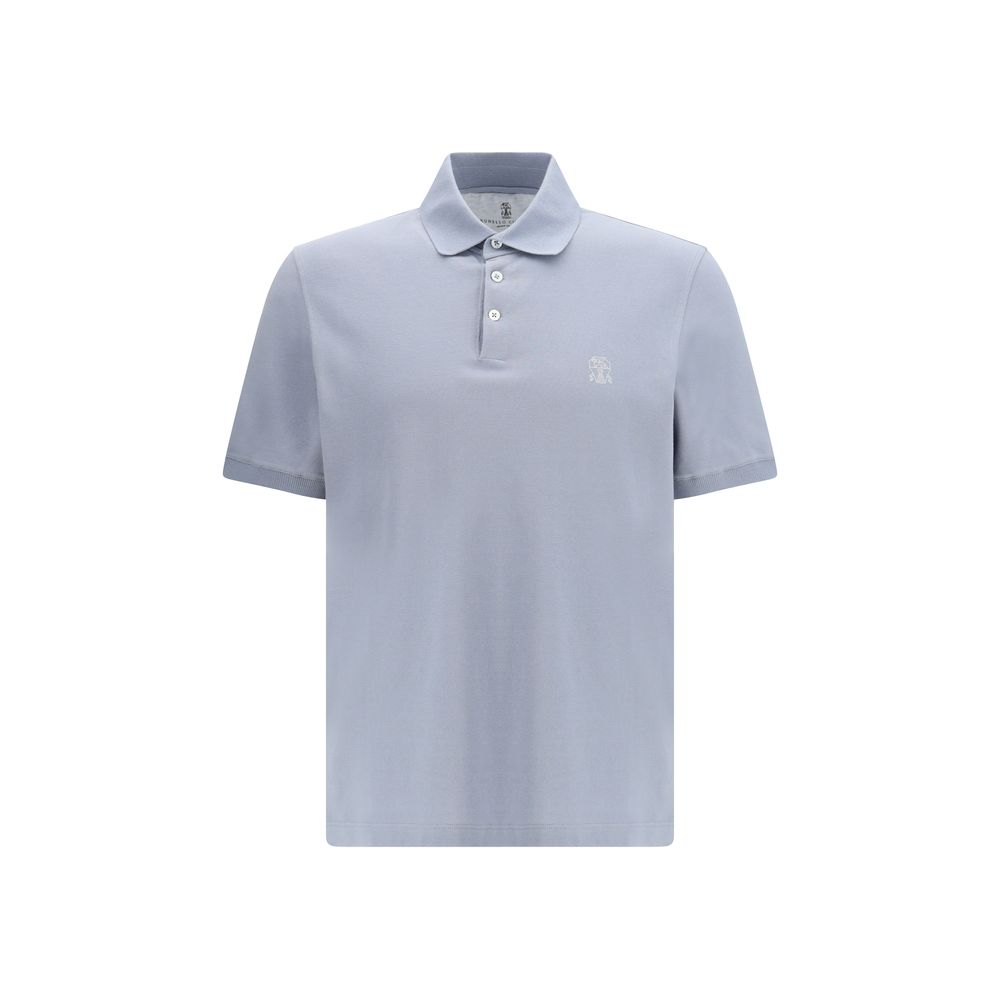 Blue Cotton Polo Shirt