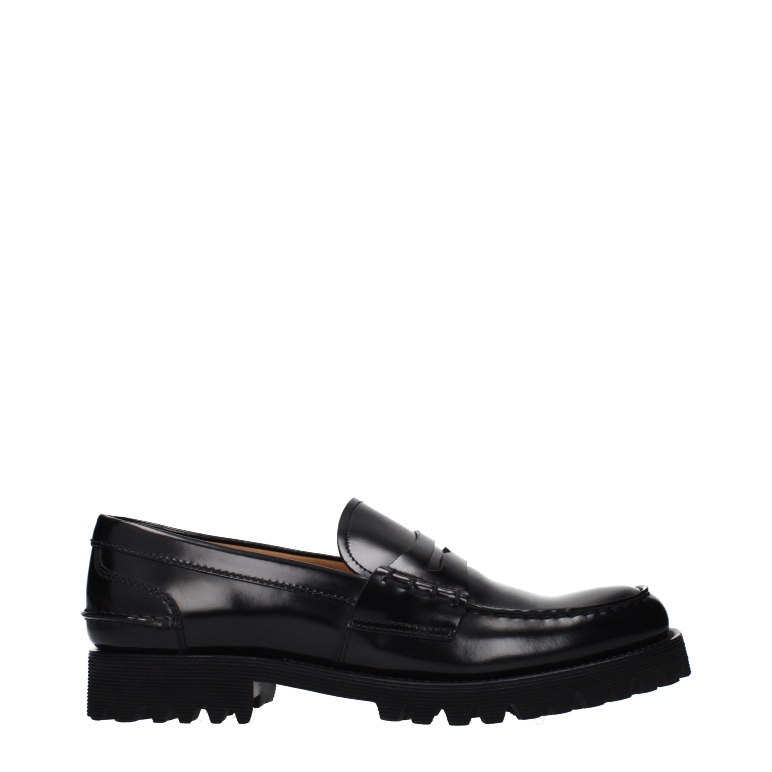 Black Leather Slip-On Loafers