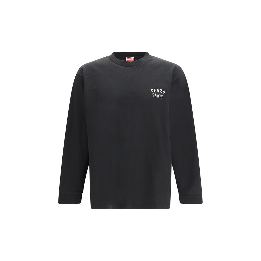 Black Cotton Long Sleeve T-Shirt