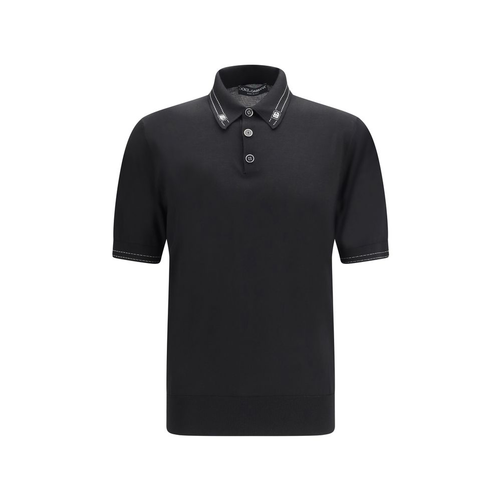 Black Silk Polo Shirt