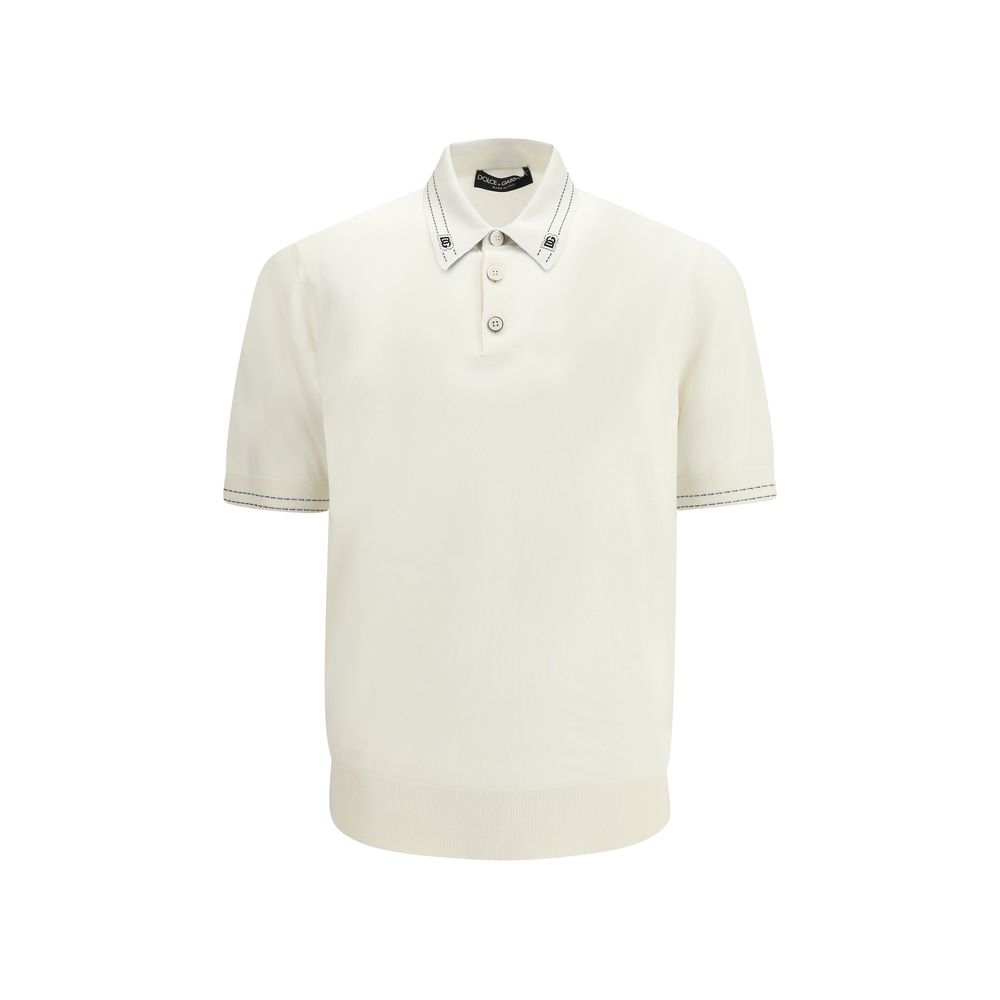 Beige Silk Polo Shirt