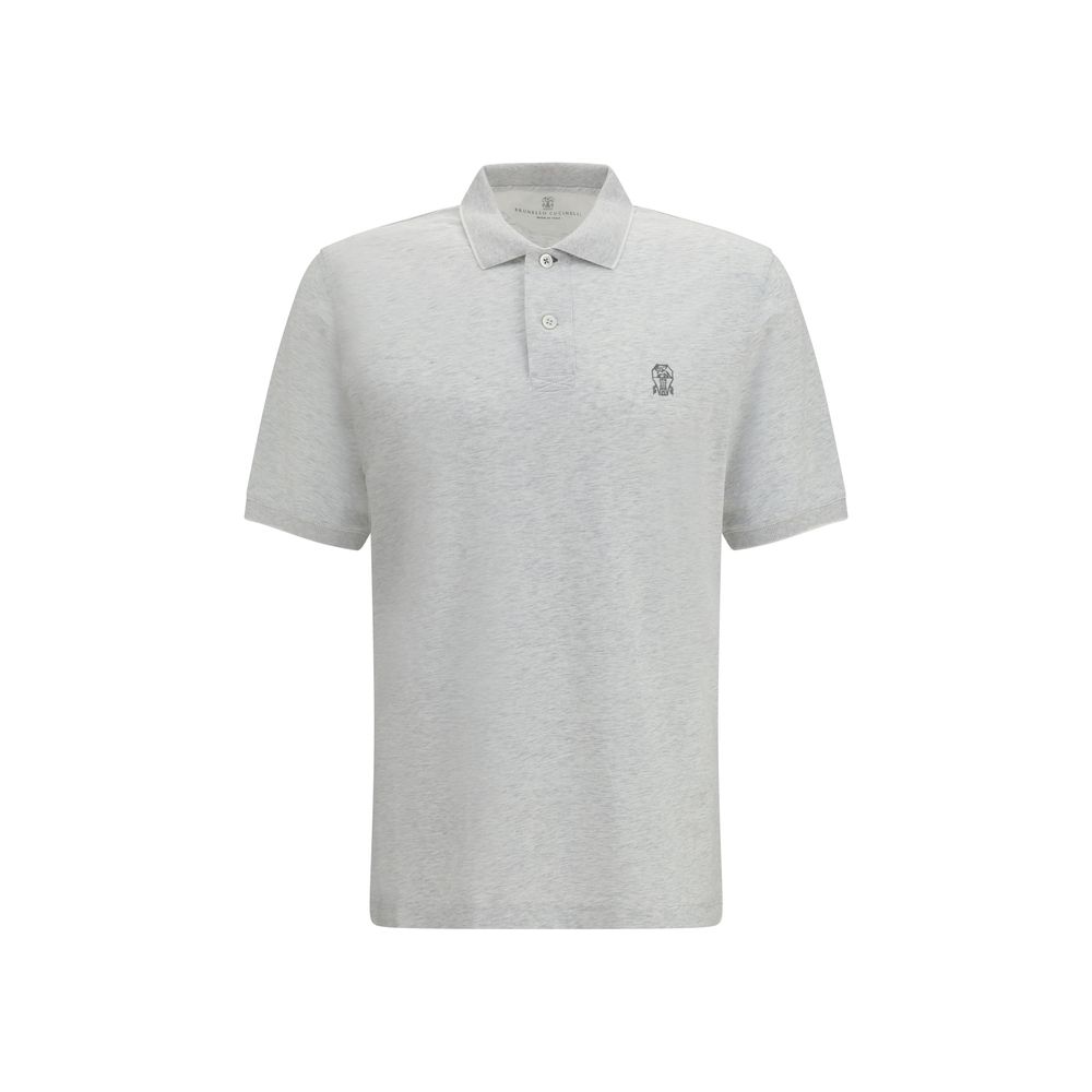 Gray Cotton Polo Shirt