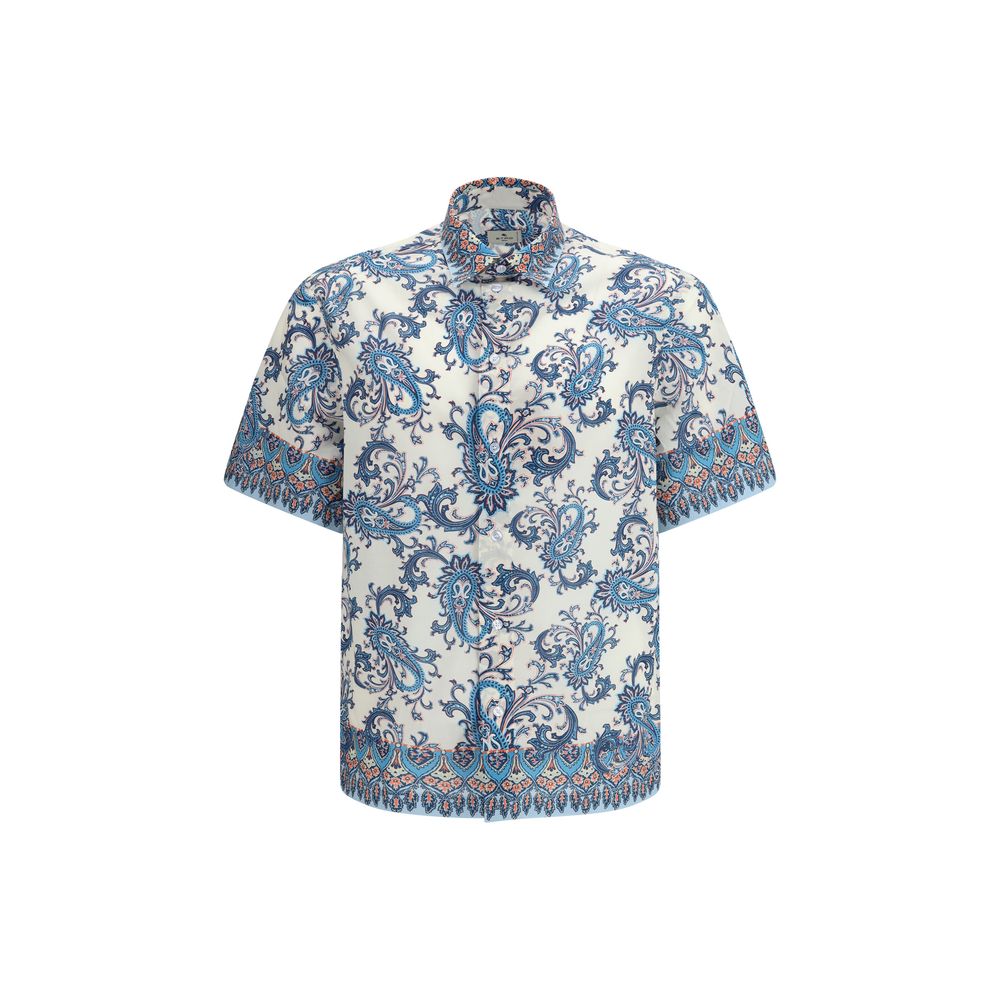 Blue Cotton Pattern Shirt