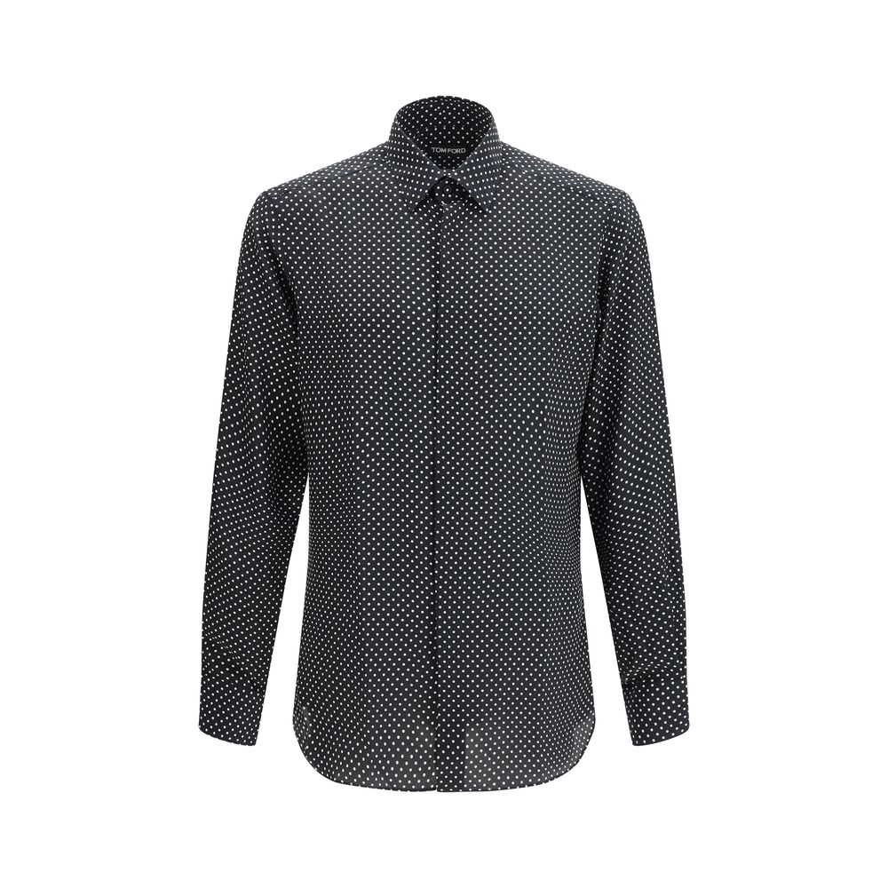 Black Silk Pattern Shirt