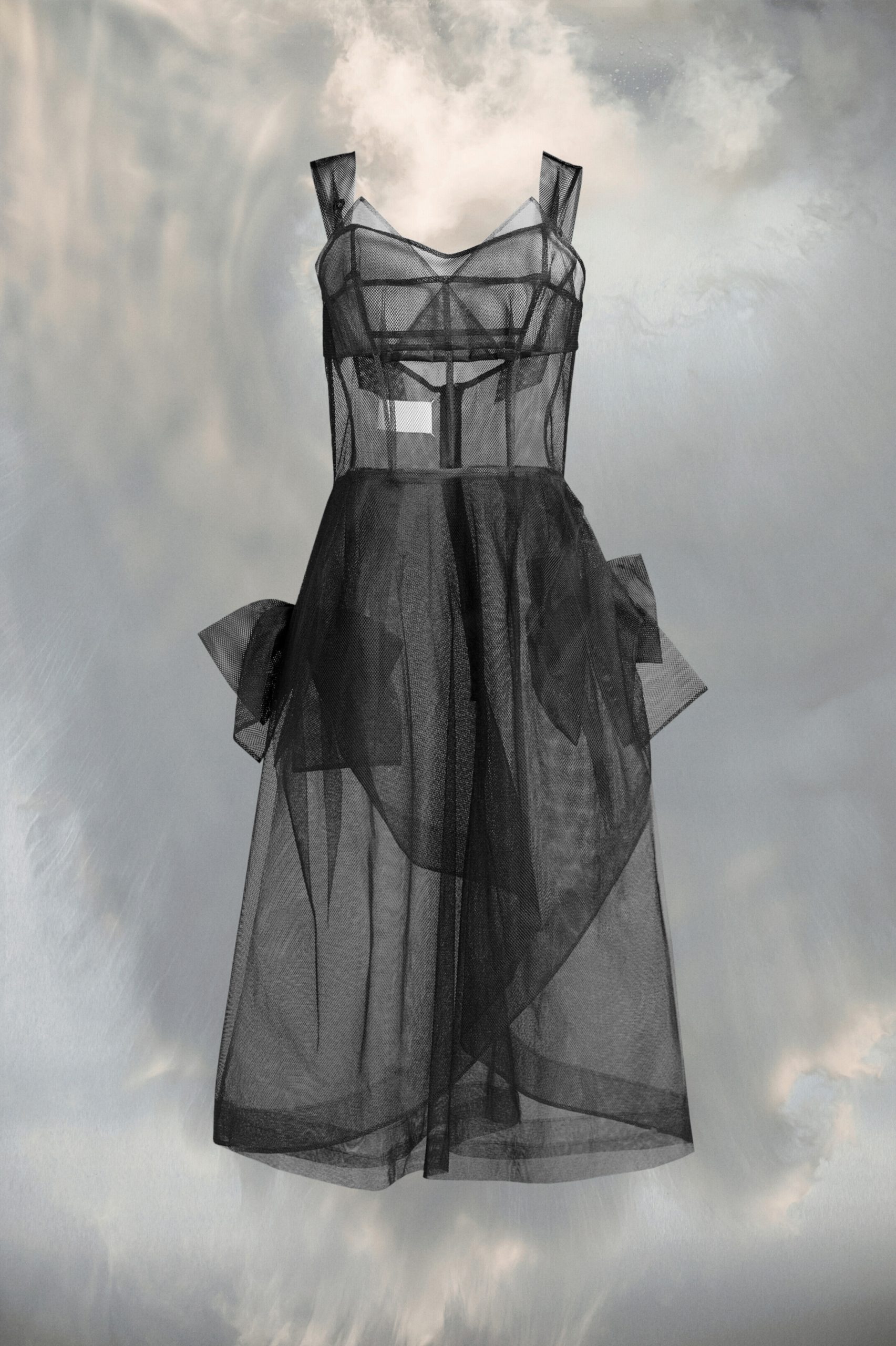 Black Fibres Midi Dress