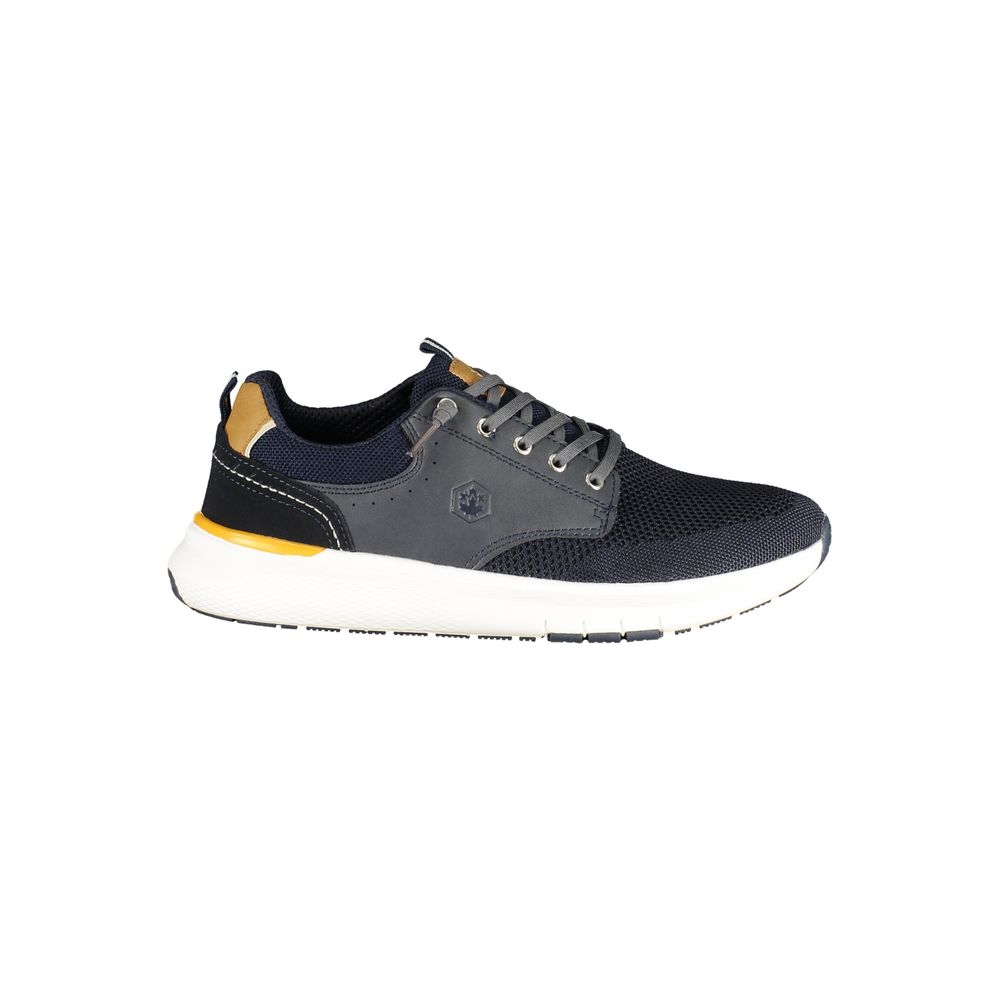 Blue Polyurethane Men Sneaker