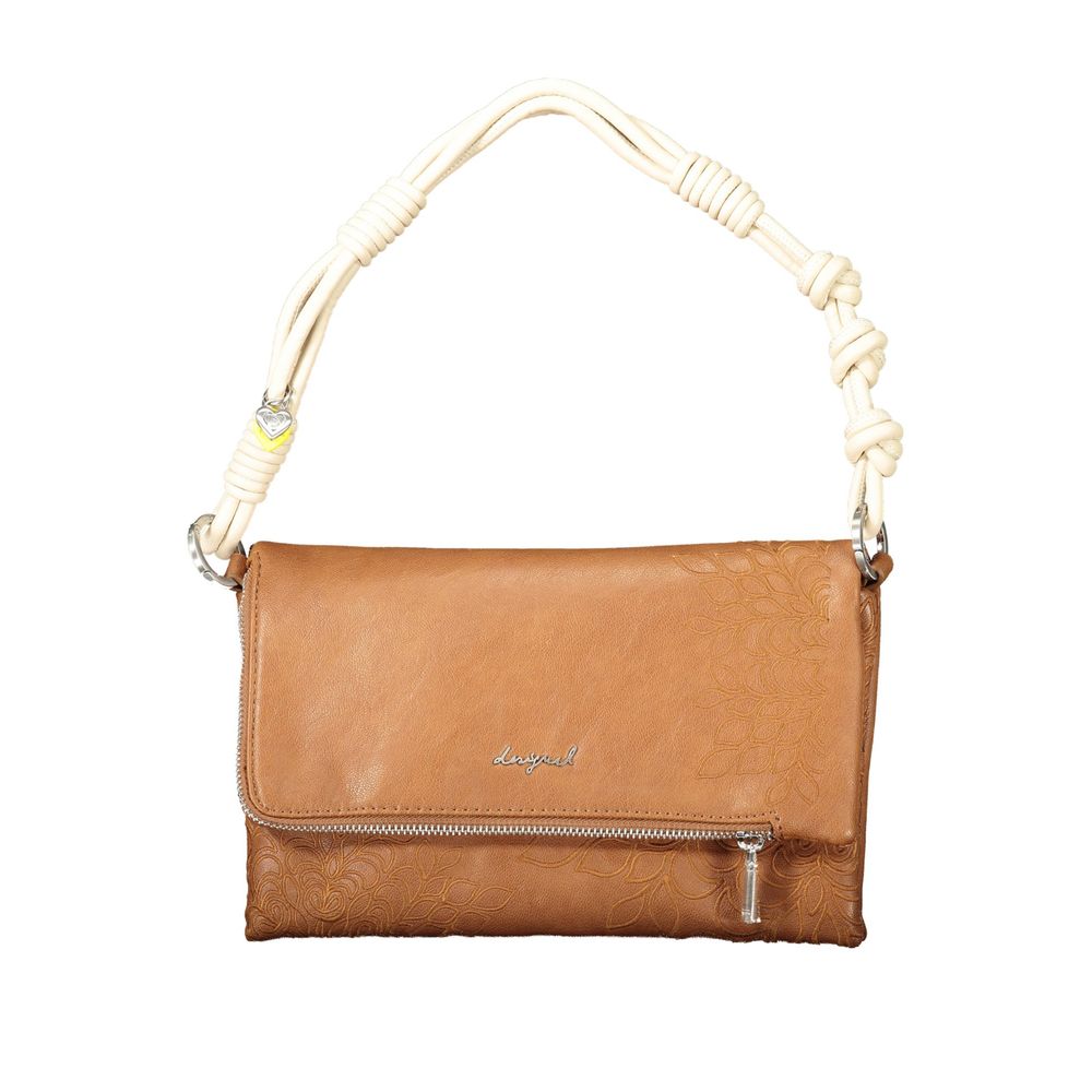 Marrone Polyurethane Women Handbag