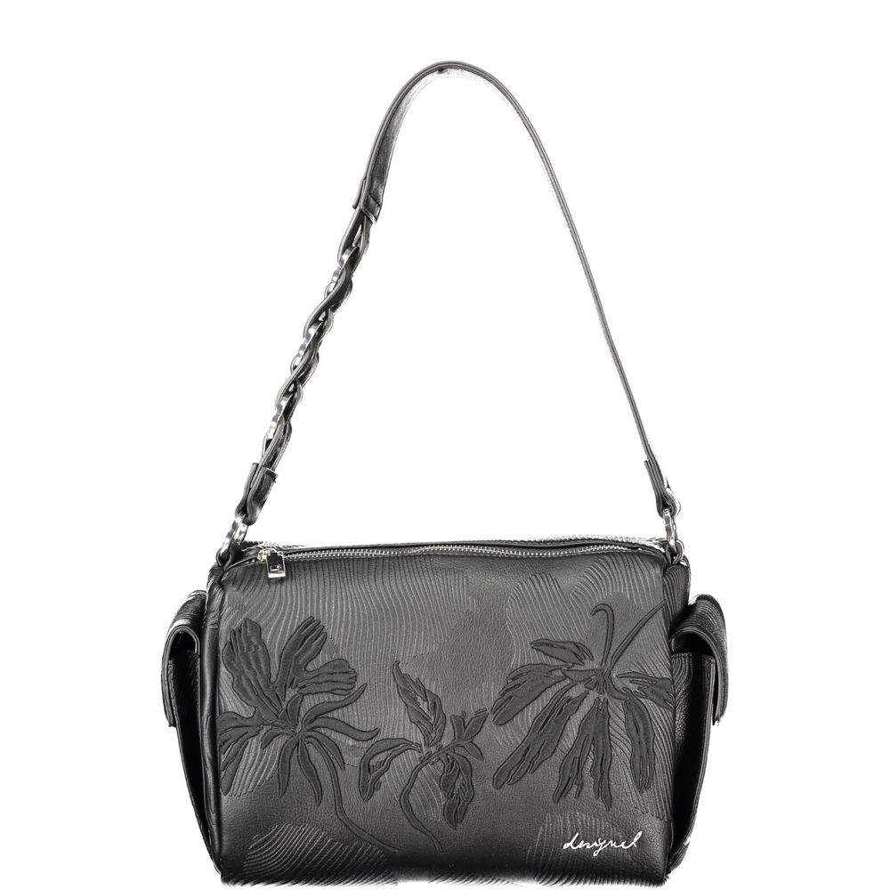 Black Polyurethane Women Handbag
