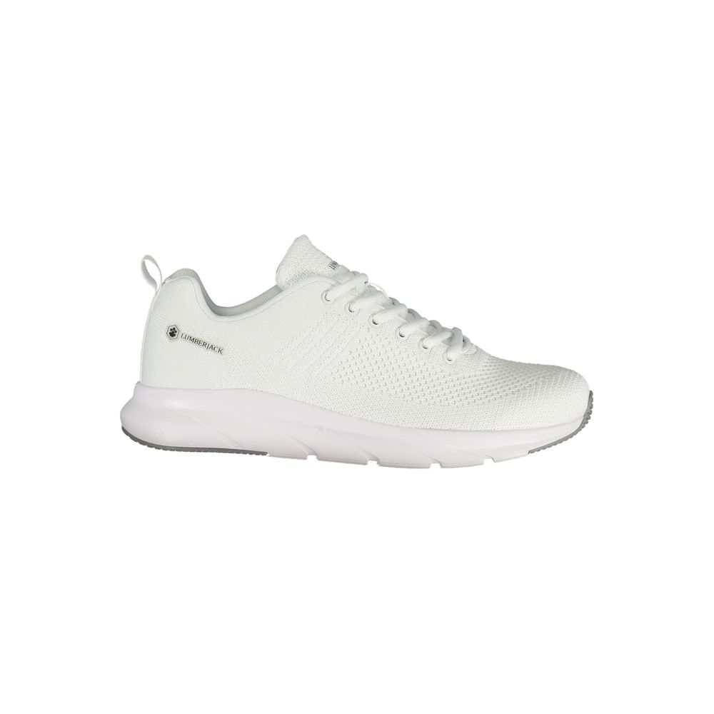 White Polyester Men's Sneaker