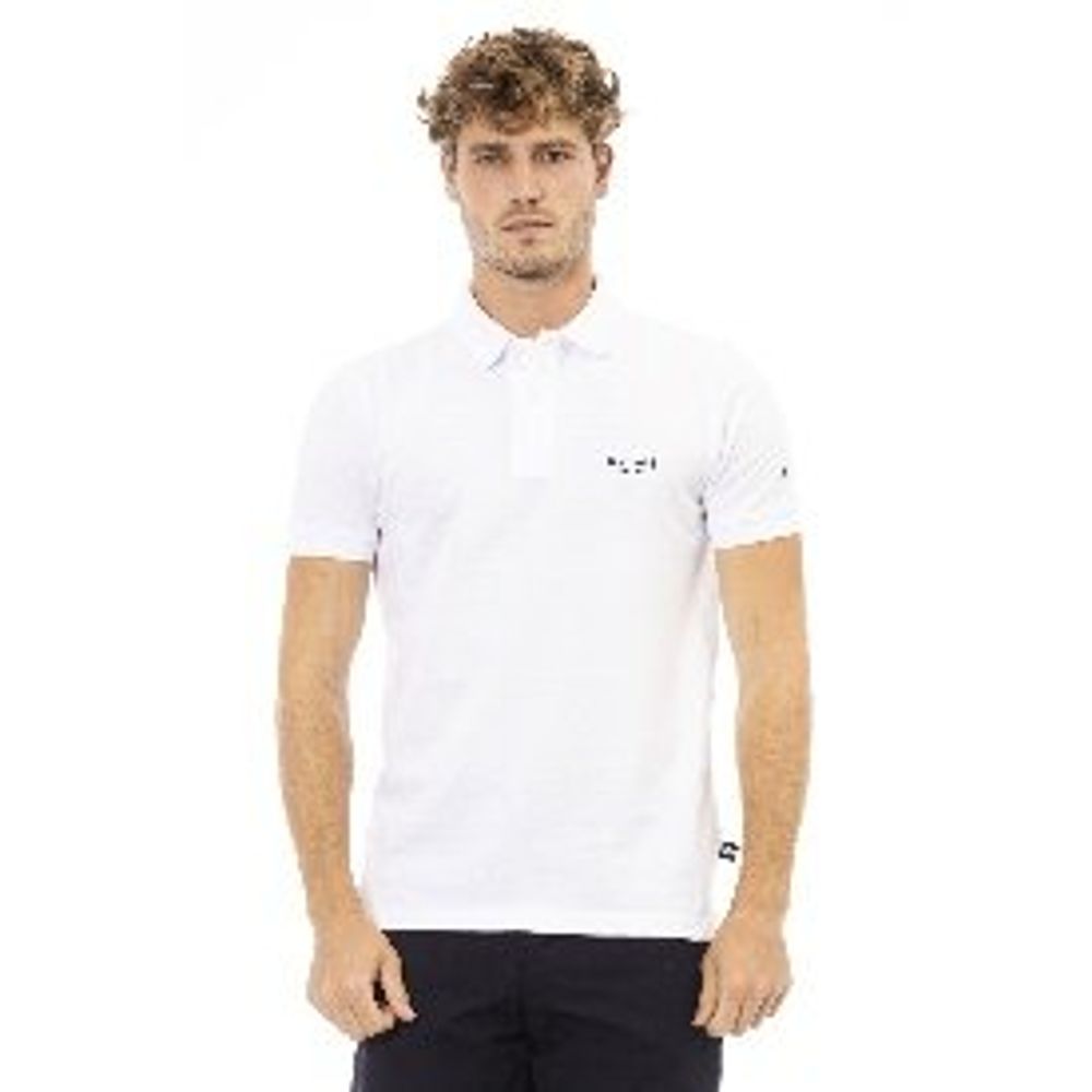 Black And White Cotton Polo Shirt
