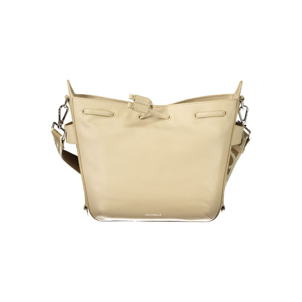 Beige Leather Women Handbag