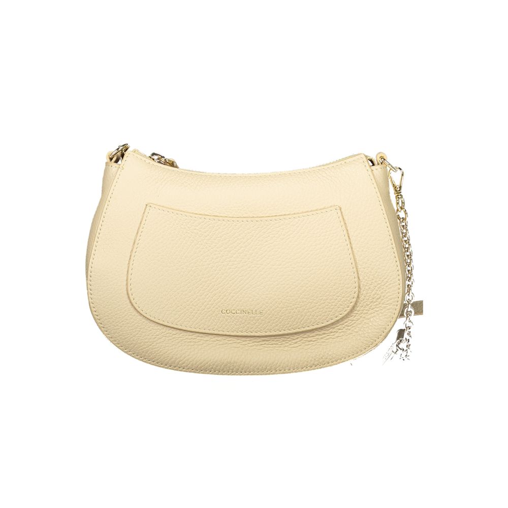 Beige Leather Women Handbag