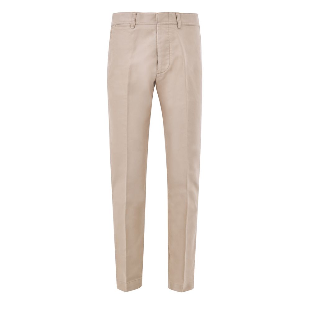 Beige Cotton Chino Pants