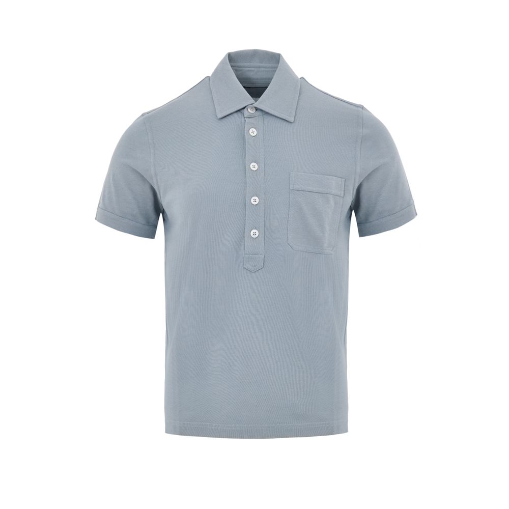 Blue Cotton Polo Shirt