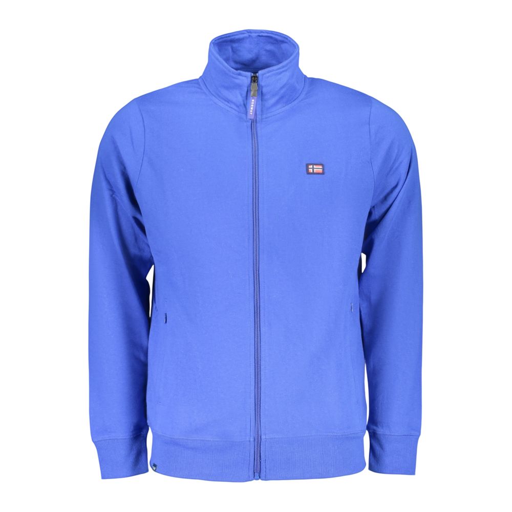 Blue Cotton Men Sweatshirt