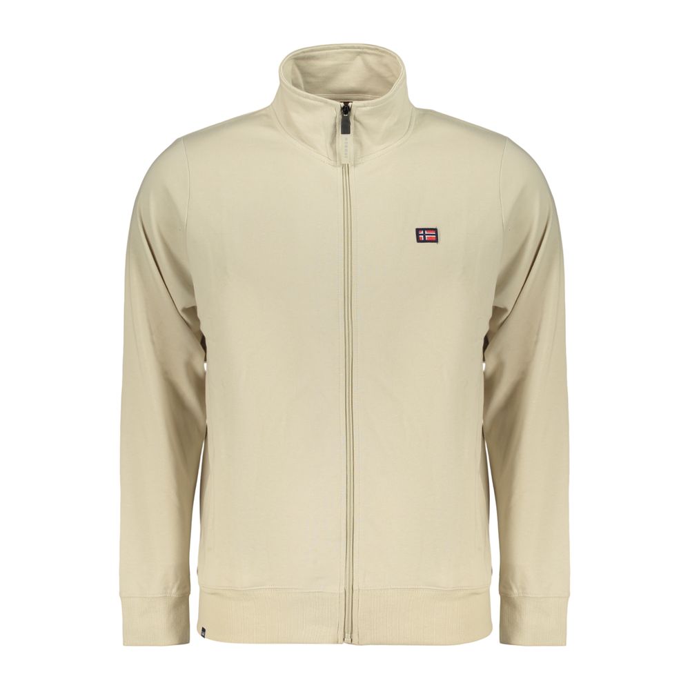 Beige Cotton Men Sweatshirt