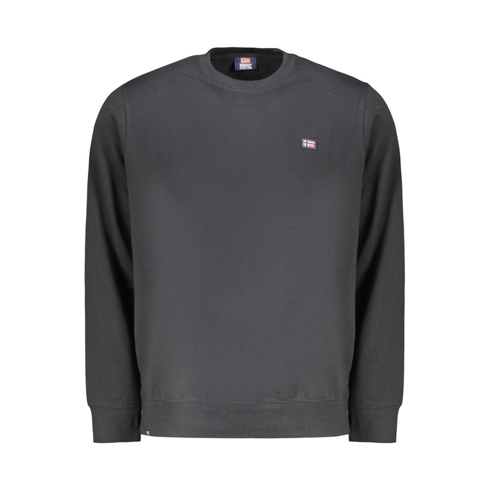 Black Cotton Men Sweatshirt