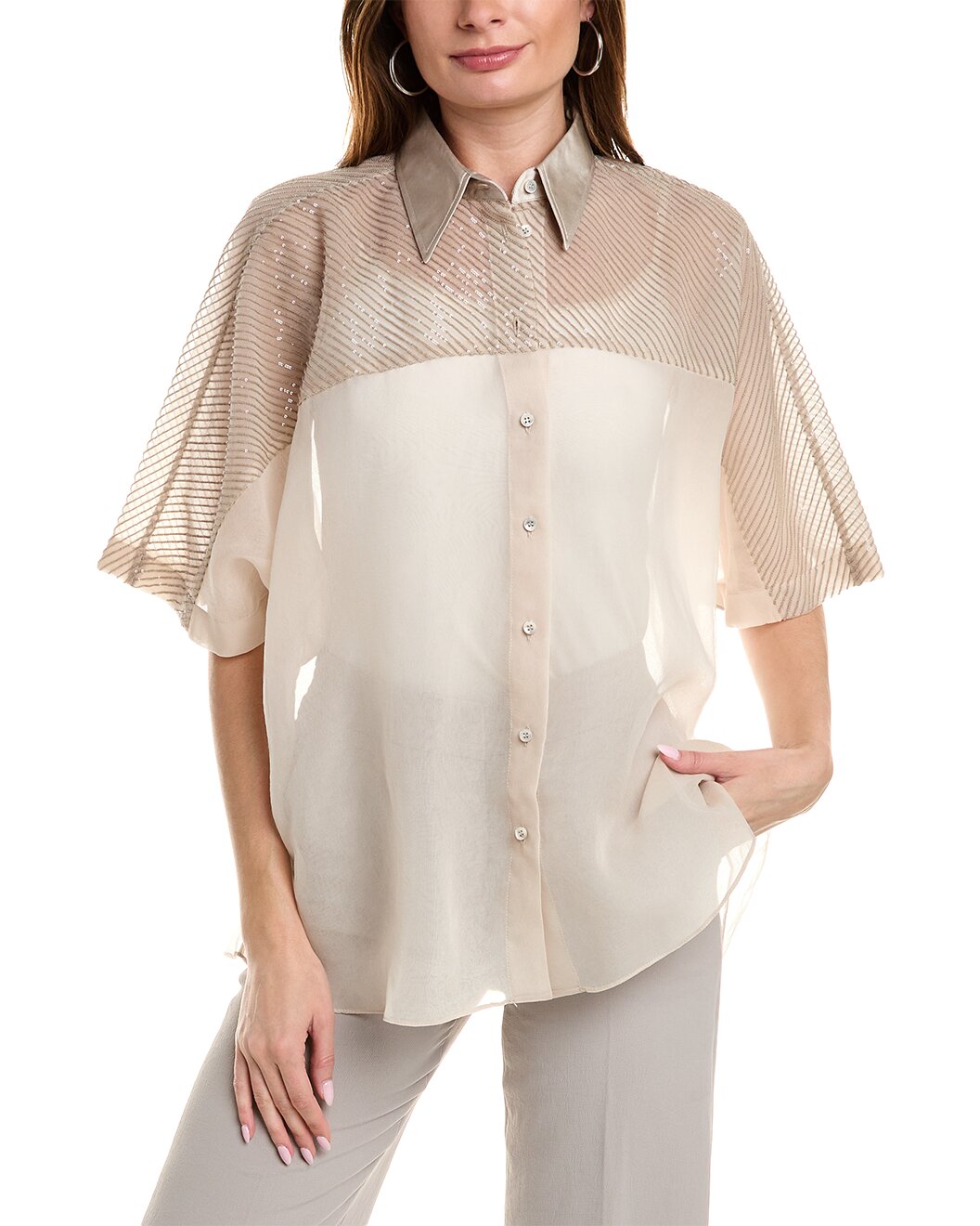 Bicolor Silk Shirt