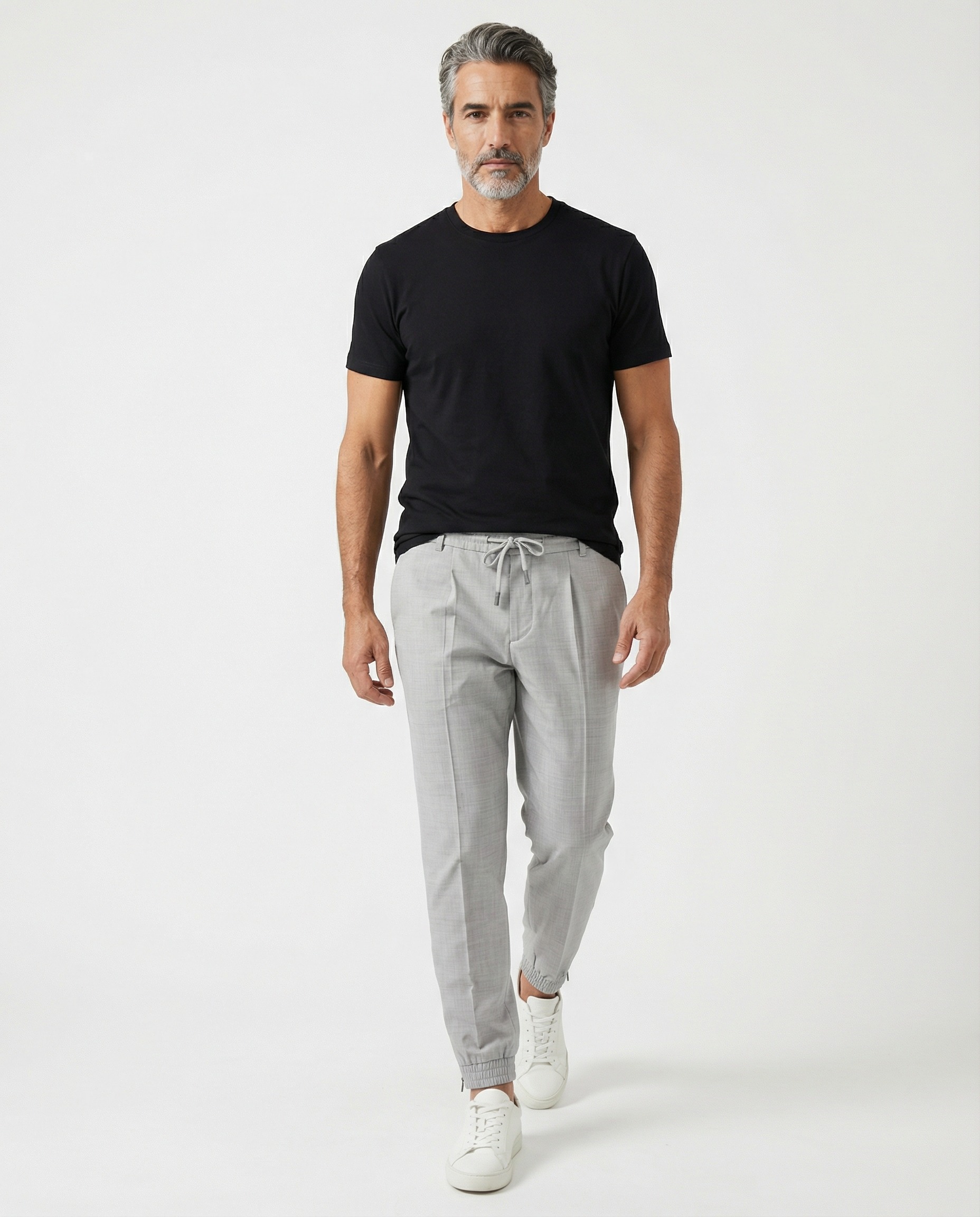 Gray Linen Casual Pants