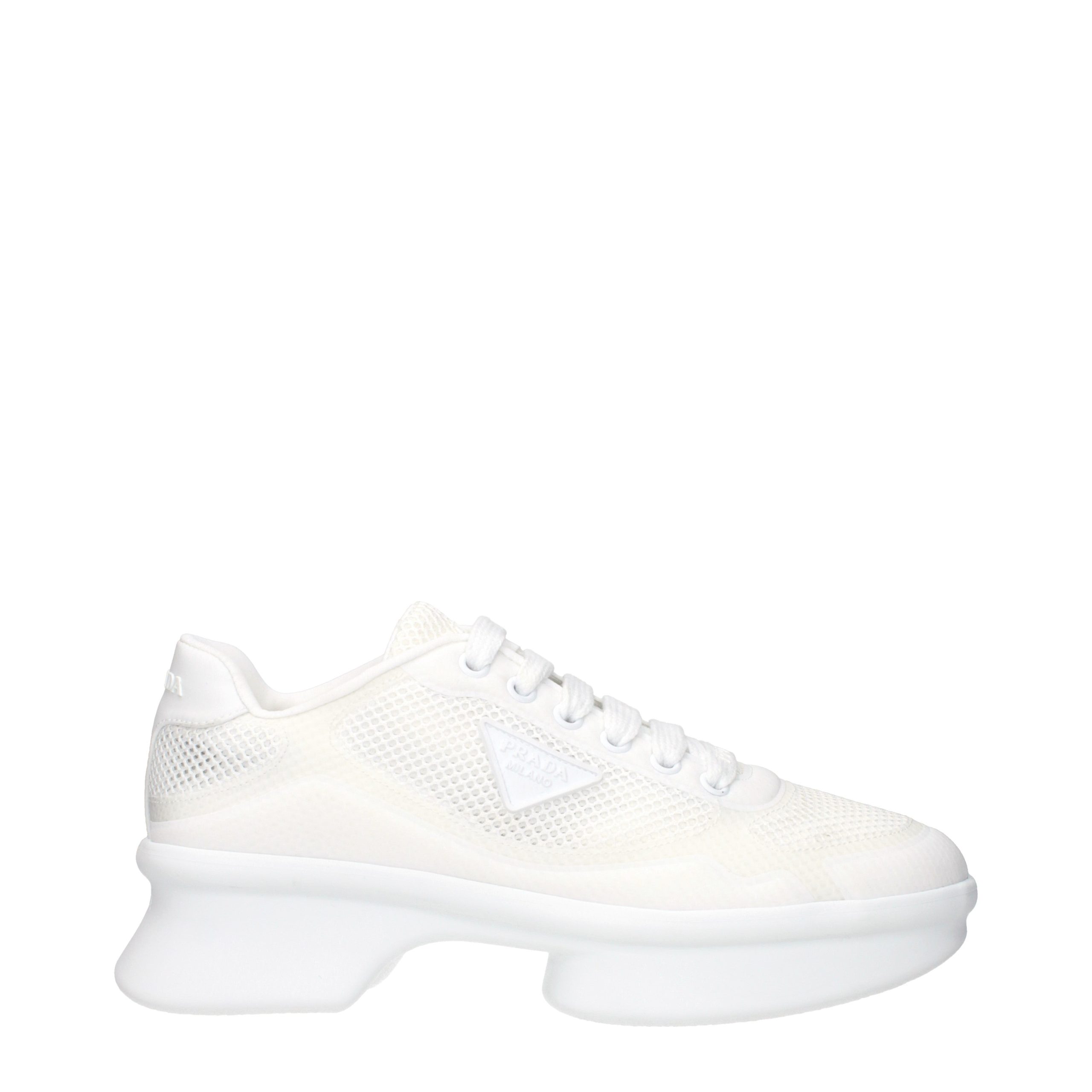 White Fabric Athletic Sneakers
