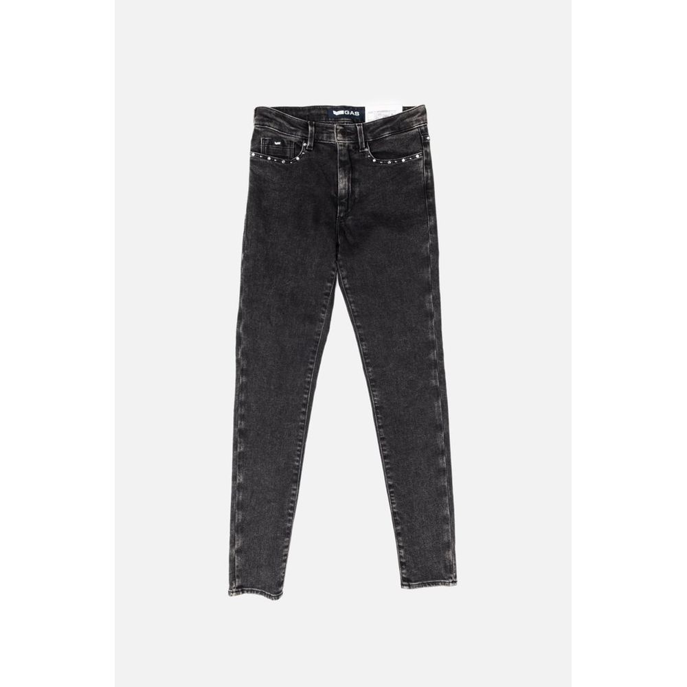 Gray Cotton Skinny Jeans