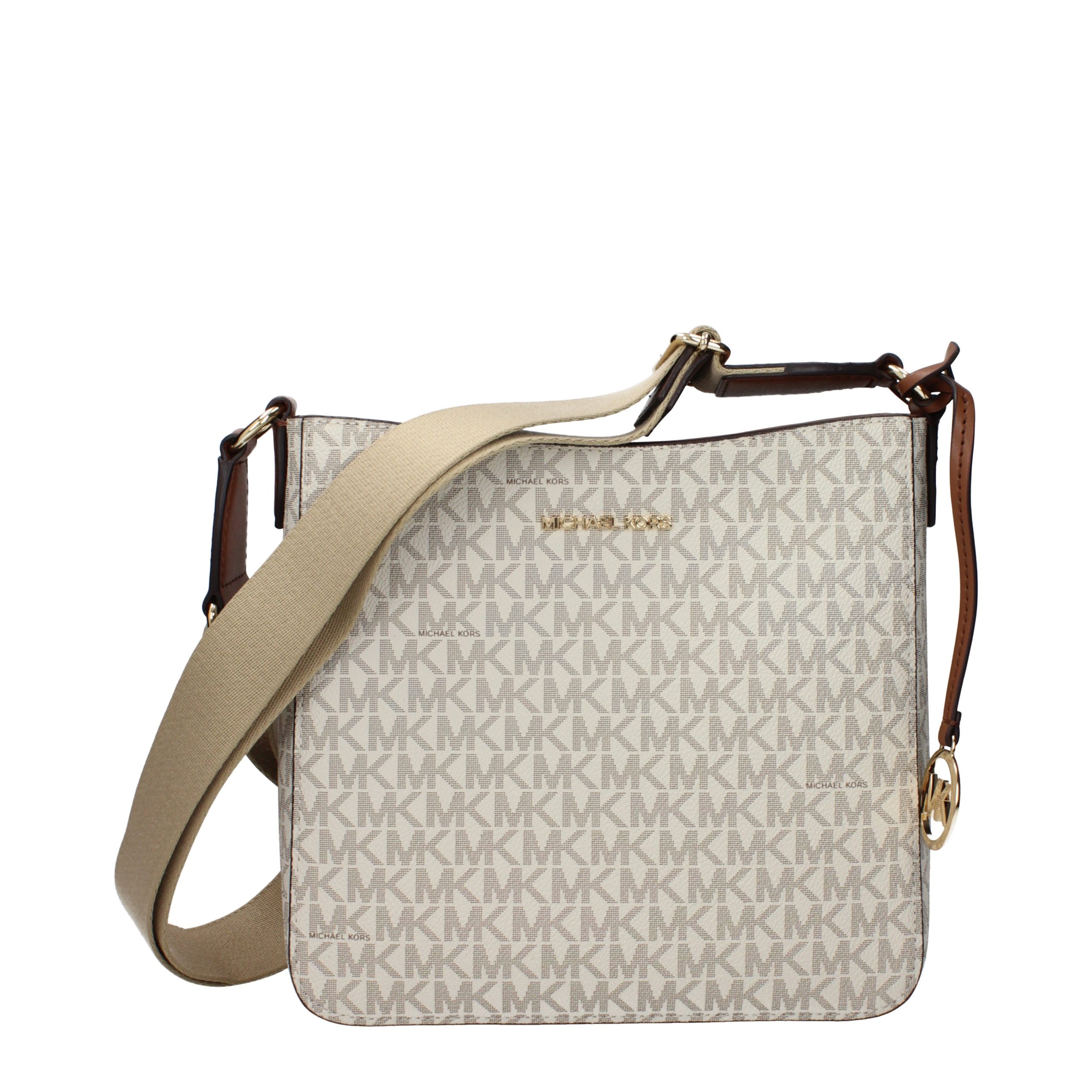 Beige Fabric Crossbody Bag