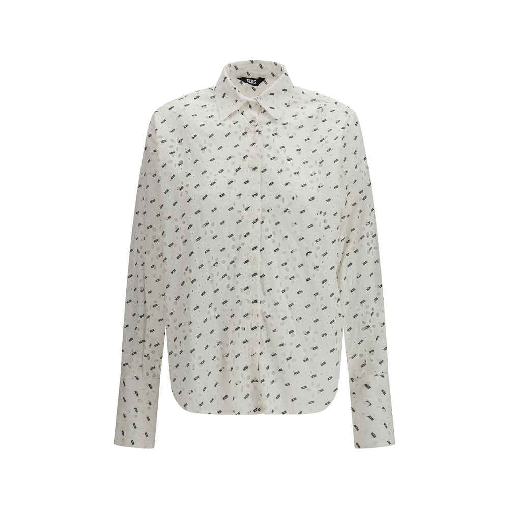 White Cotton Pattern Shirt