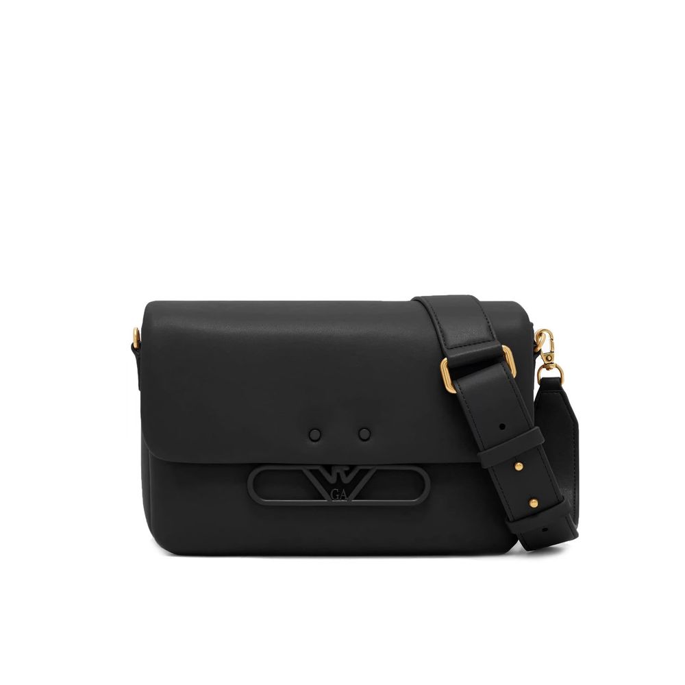 Black Bovine Leather Crossbody Bag