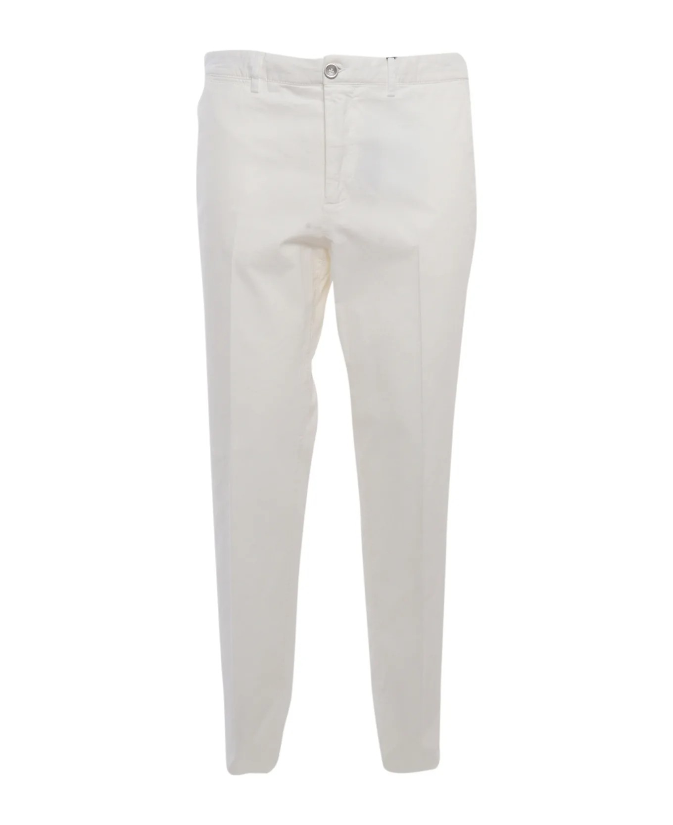 White Cotton Casual Pants