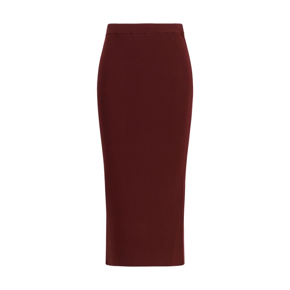 Bordeaux Viscose Midi Skirt